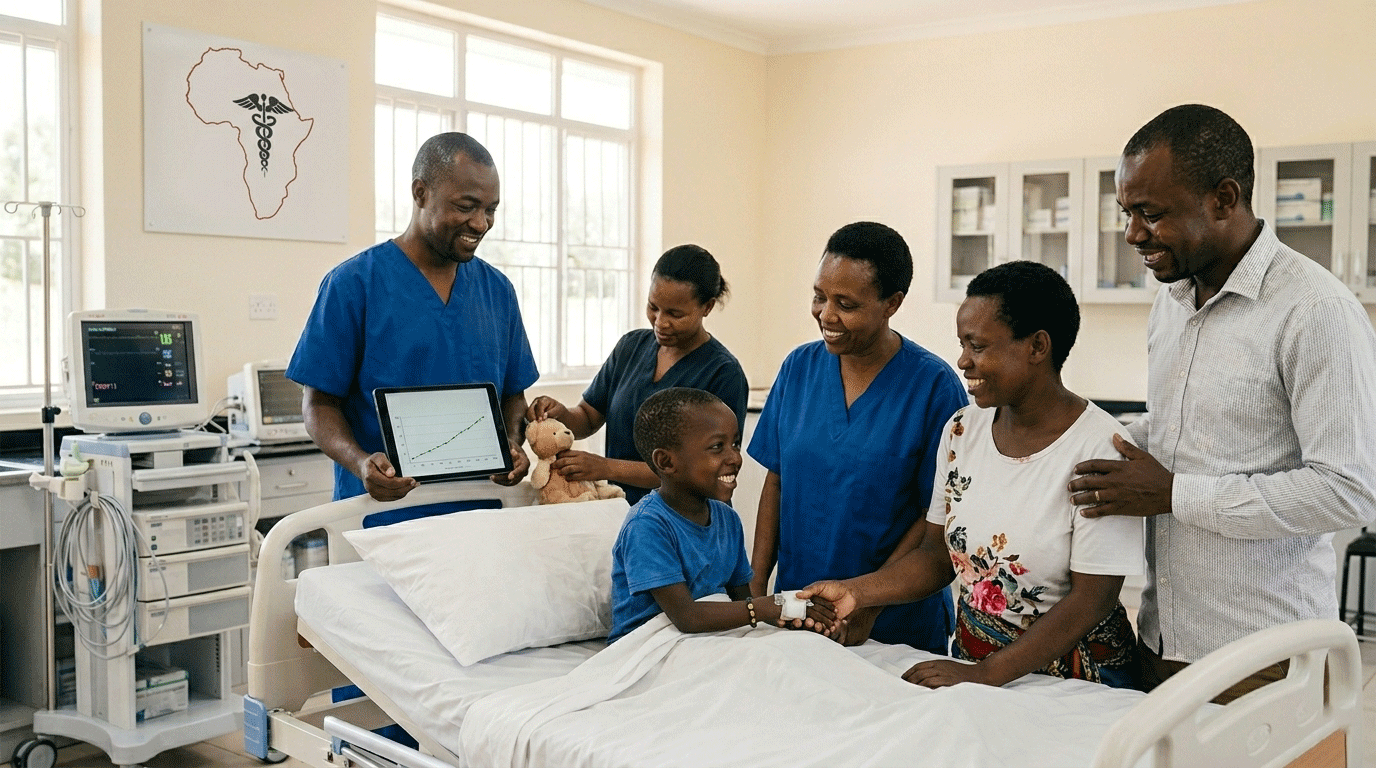 Surgical team preparing for a child's life-saving operation